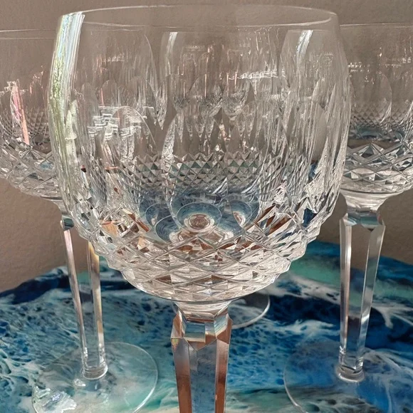 Elegant Waterford Colleen Crystal Goblets/Wine Glass Set of 4